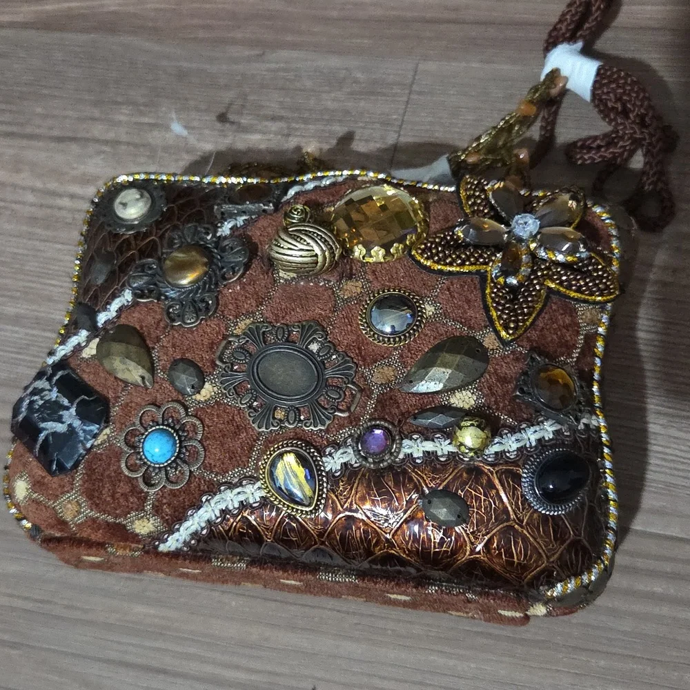 Embellished Brown Handbag - Picture 3 of 3